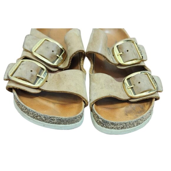 Birkenstock Arizona Big Buckle Narrow Slide Sandal Women Cognac Oiled Leather 39 - Picture 3 of 11